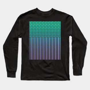 Pattern of glowing stripes and flowers with a gradient Long Sleeve T-Shirt